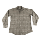 Vintage Saks Fifth Avenue Shirt Adult LARGE Brown Houndstooth Plaid Pocket 90s