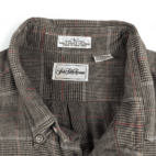 Vintage Saks Fifth Avenue Shirt Adult LARGE Brown Houndstooth Plaid Pocket 90s