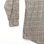 Vintage Saks Fifth Avenue Shirt Adult LARGE Brown Houndstooth Plaid Pocket 90s