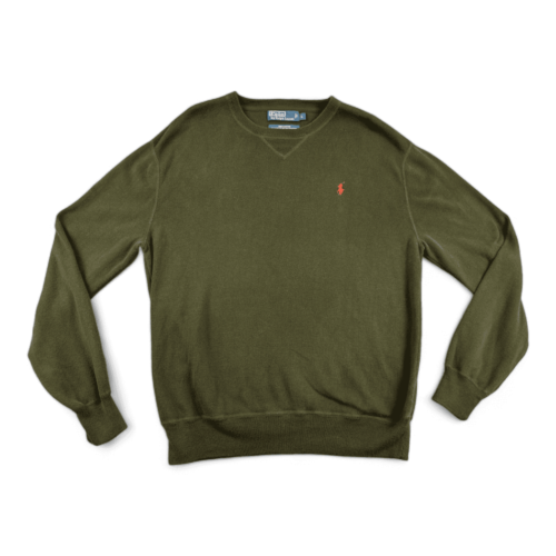 Vintage Polo Ralph Lauren Sweater 90s Green Pullover Small Pony Adult LARGE