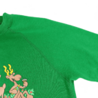 Vintage Christmas Sweater 80s Reindeer Holidays Blitzed Green Adult MEDIUM