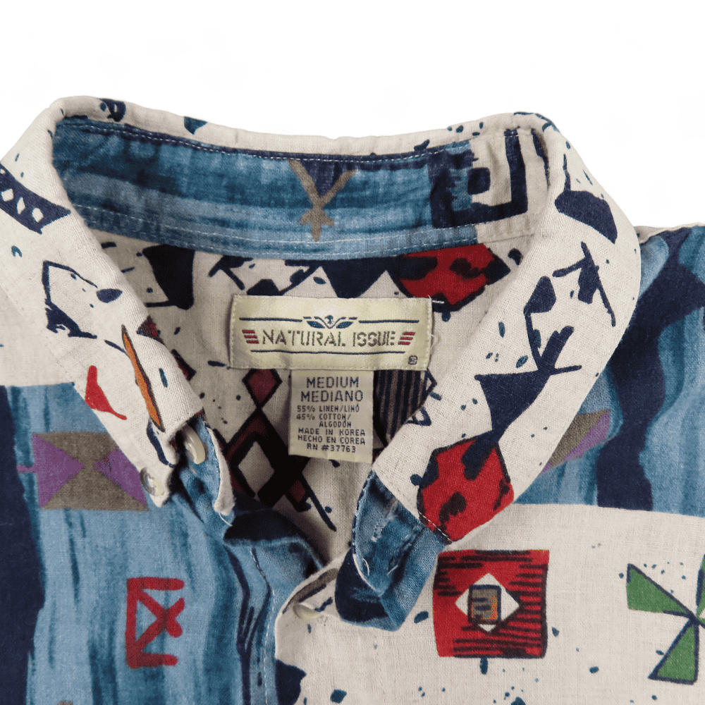 Vintage Abstract Art Shirt 90s Cave Painting Primitive Folk Allover Adult MEDIUM