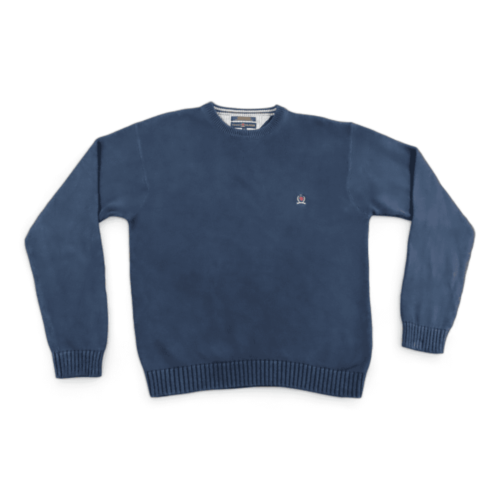 Vintage Tommy Hilfiger Sweater 90s Blue Crest Logo Adult EXTRA LARGE