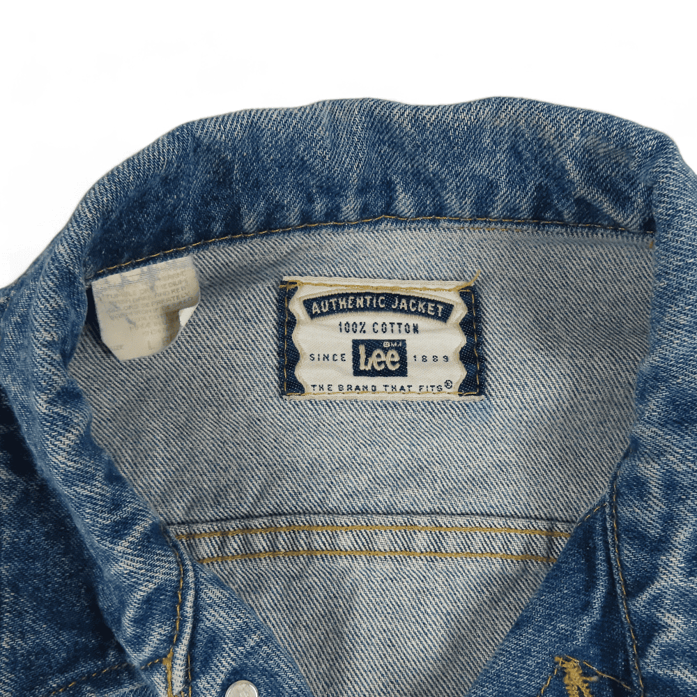Vintage Lee Jean Jacket 90s Denim Blue Medium Wash Adult LARGE-3 Vintage Lee Jean Jacket 90s Denim Blue Medium Wash Adult LARGE