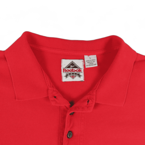 Vintage Reebok Polo Shirt 90s Golf Red Logo Adult LARGE