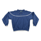 Vintage Metal Snap Polo Shirt 90s Blue Steeple Chase Grandpa Adult LARGE
