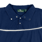 Vintage Metal Snap Polo Shirt 90s Blue Steeple Chase Grandpa Adult LARGE