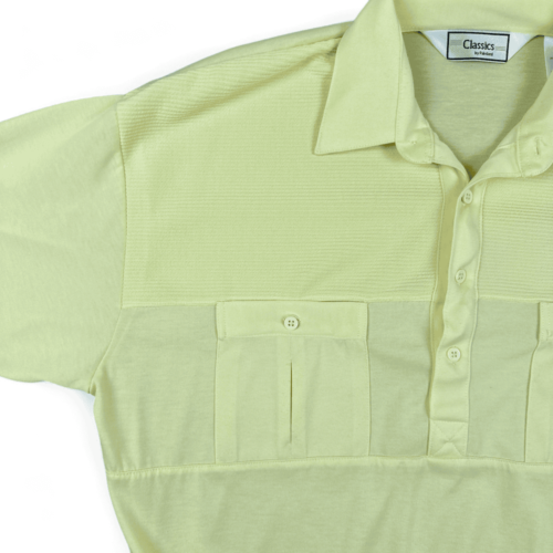 Classics By Palmland Polo Shirt Yellow Banded Golf Adult LARGE