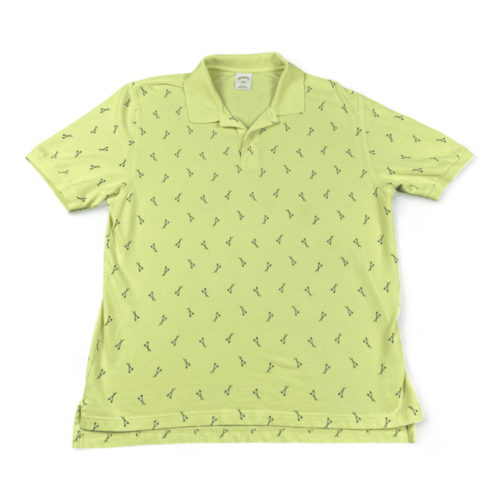 Brooks Brothers Polo Shirt Yellow Boat Oars Pattern Adult LARGE