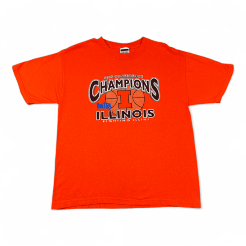 Vintage Big Ten Shirt University Illinois Fighting Illini 2005 Conference Champions Adult LARGE