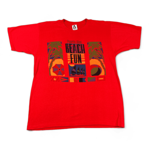Vintage Puerto Rico Shirt 80s Beach Fun Red Adult LARGE
