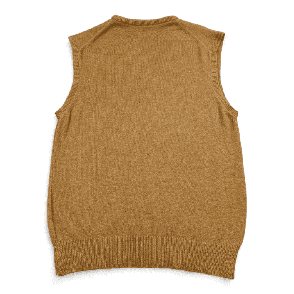 Vintage Cashmere Sweater Vest Hadley Imported Brown V Neck 50s Adult SMALL
