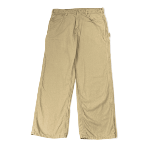 Carhartt Pants FR Carpenter Beige Khaki Brown Tan Loose Fit Adult 35x30