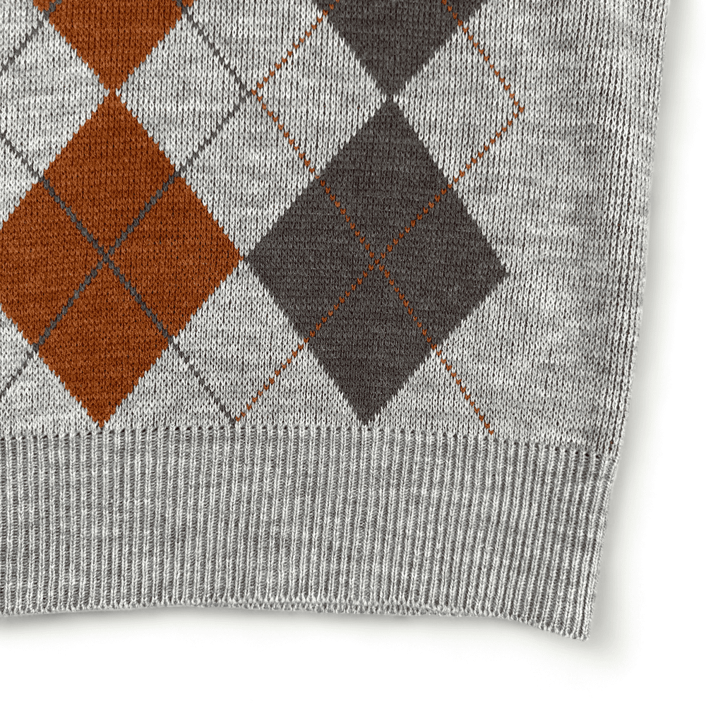 Vintage Sweater Vest 80s Argyle Burnt Orange Jantzen Adult SMALL