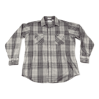 Vintage Plaid Shirt Kingsport 90s Gray Purple Plaid Adult LARGE