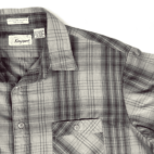 Vintage Plaid Shirt Kingsport 90s Gray Purple Plaid Adult LARGE