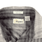 Vintage Plaid Shirt Kingsport 90s Gray Purple Plaid Adult LARGE