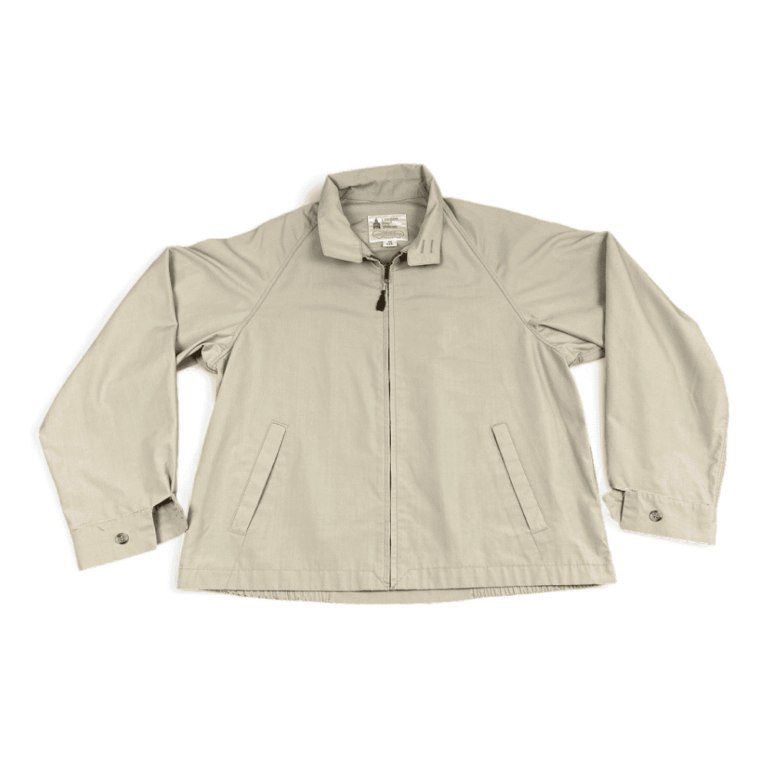 Vintage London Fog Jacket 70s Beige Khaki Tan Windbreaker Adult LARGE