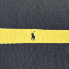 Vintage Ralph Lauren Polo Shirt 90s Blue Snap Buttons Yellow Stripe Adult MEDIUM