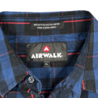 Airwalk Shirt Blue Black Red Plaid Button Down Adult LARGE