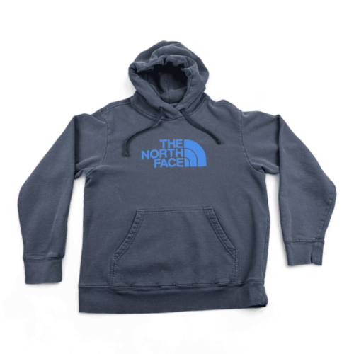 North Face Sweater Blue Spell Out Hoodie Pullover Adult MEDIUM