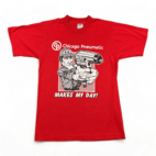 Vintage Dirty Harry Shirt Red 70s Parody Chicago Pneumatic Adult SMALL