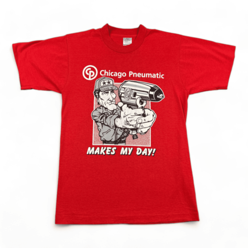 Vintage Dirty Harry Shirt Red 70s Parody Chicago Pneumatic Adult SMALL