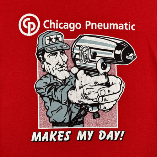 Vintage Dirty Harry Shirt Red 70s Parody Chicago Pneumatic Adult SMALL
