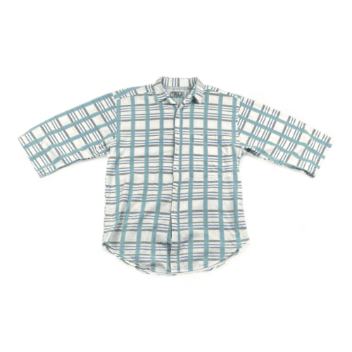 Vintage Zack Morris Shirt Rad Plaid 3/4 Sleeve Adult MEDIUM