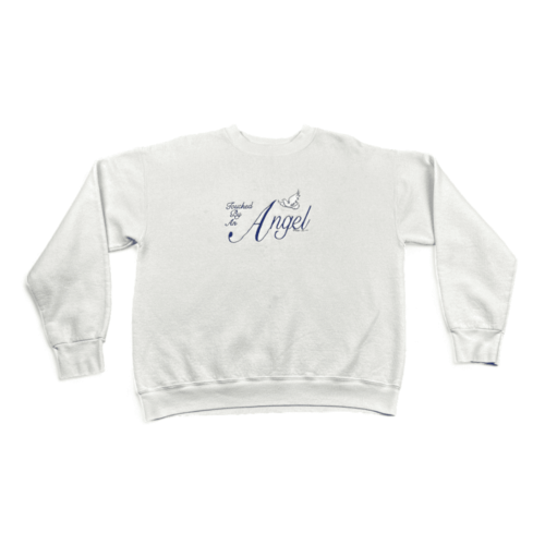 Vintage Touched By An Angel Sweater White 90s Crewneck Sweatshirt Adult LARGE