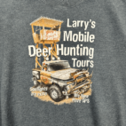 Vintage Deer Hunting Sweater Mobile Tours Humor 90s Gray Adult LARGE