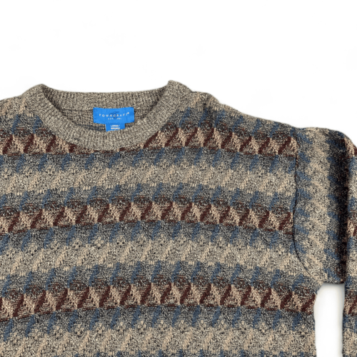 JC Penney Sweater Brown Geometric Y2K Adult LARGE