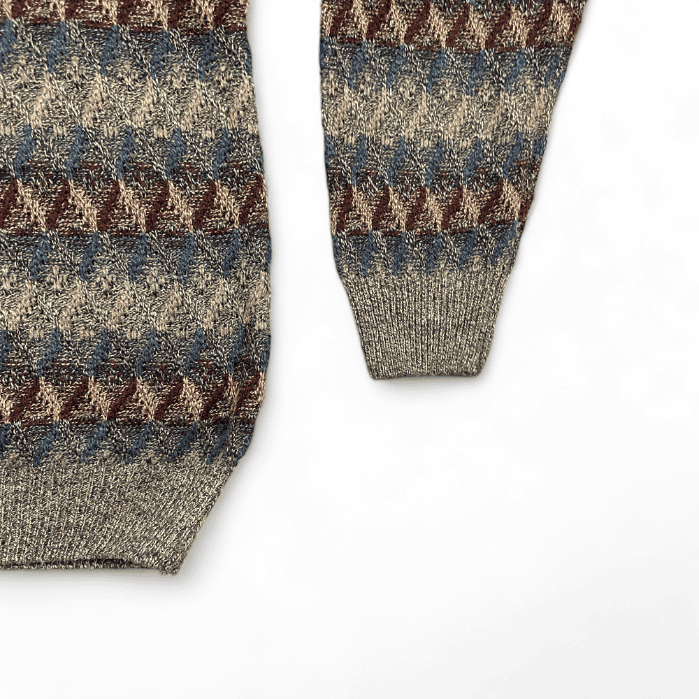 JC Penney Sweater Brown Geometric Y2K Adult LARGE-4 JC Penney Sweater Brown Geometric Y2K Adult LARGE