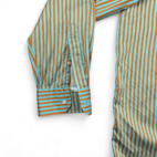 Robert Graham Shirt Blue Yellow Stripes Button Down Adult EXTRA LARGE