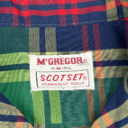 Vintage McGregor Plaid Shirt Green Blue Red Yellow Button Up 70s Adult MEDIUM