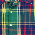 Vintage McGregor Plaid Shirt Green Blue Red Yellow Button Up 70s Adult MEDIUM