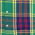 Vintage McGregor Plaid Shirt Green Blue Red Yellow Button Up 70s Adult MEDIUM