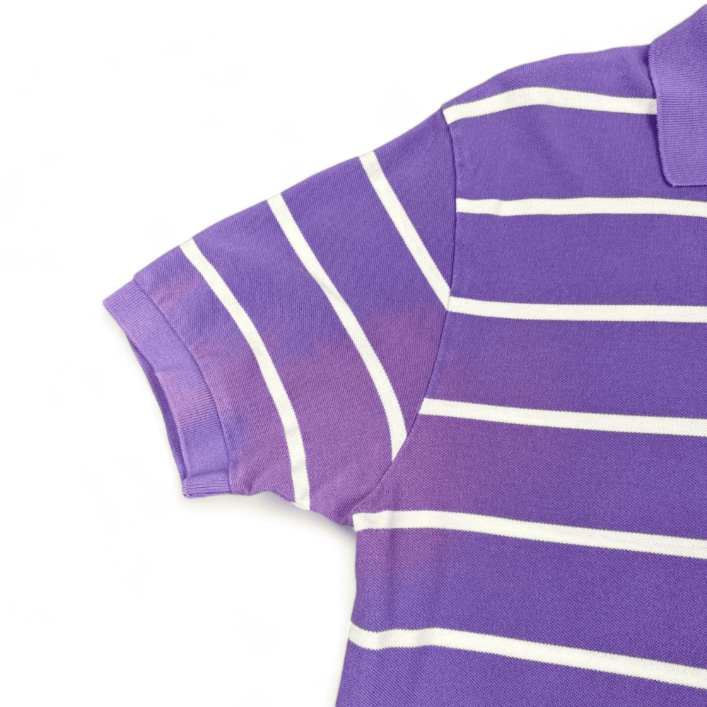Vintage Ralph Lauren Polo Shirt 90s Purple White Stripe Small Pony Adult MEDIUM