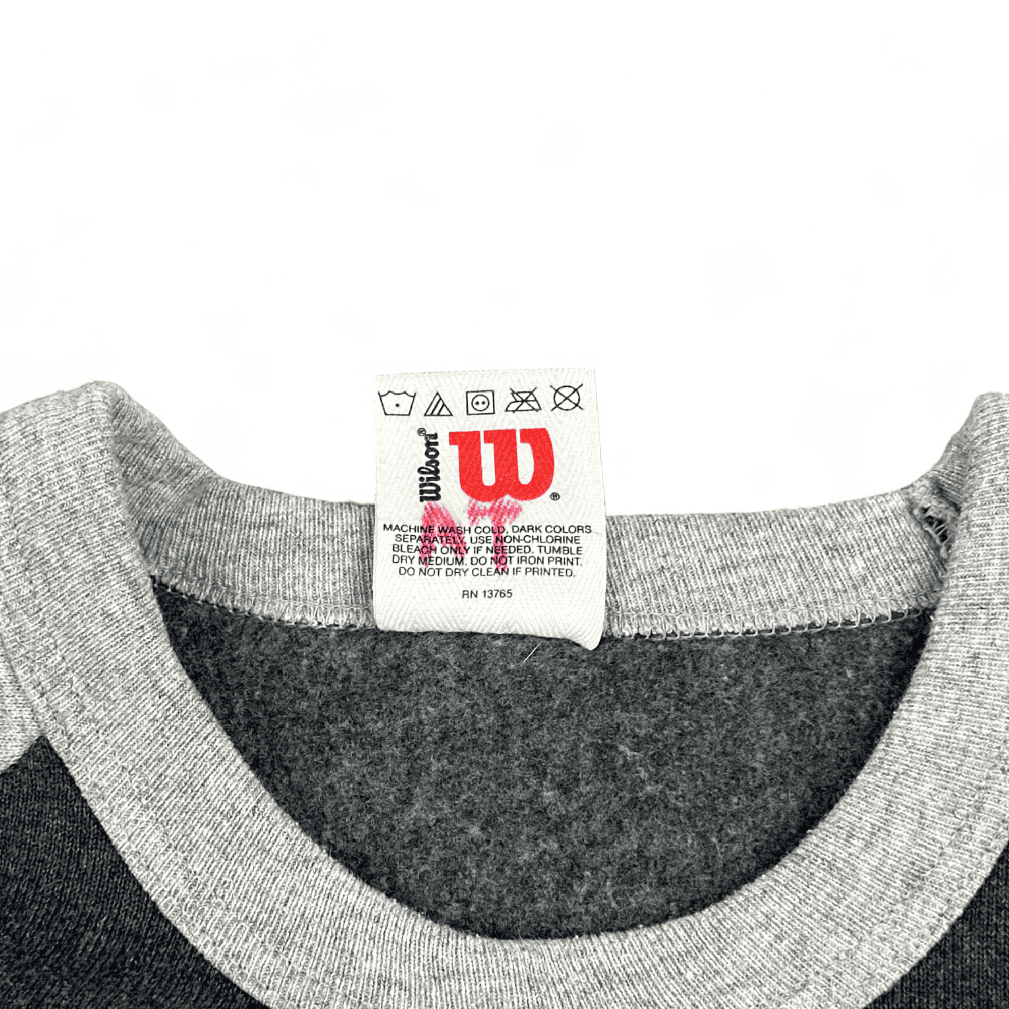 Vintage Wilson Sweater Gray Athletic Wear 2 Tone Raglan 90s Adult LARGE
