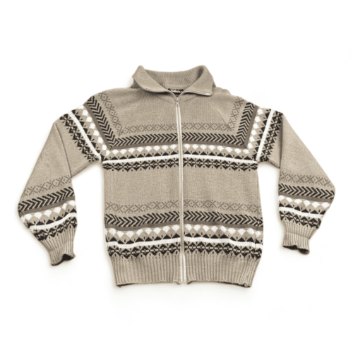 Vintage Big Lebowski Sweater 80s Cardigan Fair Isle Geometric Adult MEDIUM