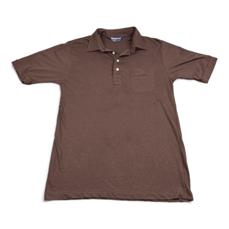 Vintage Arrow Polo Shirt 70s Brown Pocket Adult SMALL