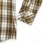 Vintage Western Shirt Yellow Brown Plaid 70s Adult MEDIUM