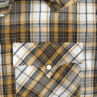Vintage Western Shirt Yellow Brown Plaid 70s Adult MEDIUM
