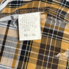 Vintage Western Shirt Yellow Brown Plaid 70s Adult MEDIUM