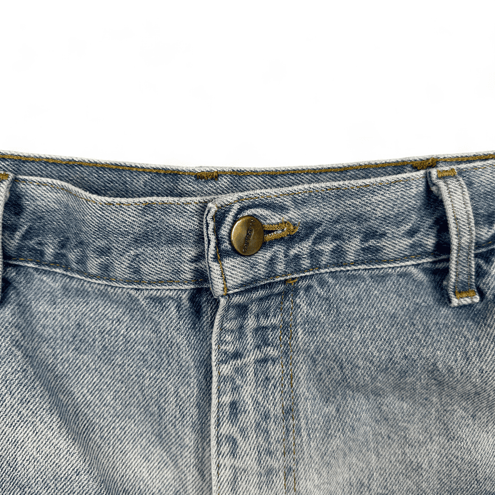 Vintage Carhartt Jean Shorts Blue Light Wash Carpenter Cotton Denim 90s Mens 34