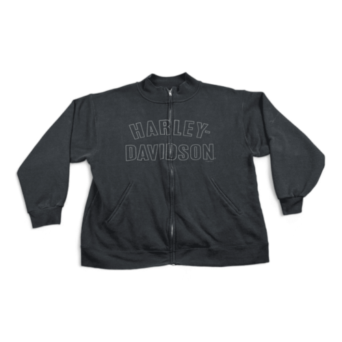 Vintage Harley Davidson Jacket Black Motorcycles Sweatshirt Zip Y2K Adult EXTRA LARGE