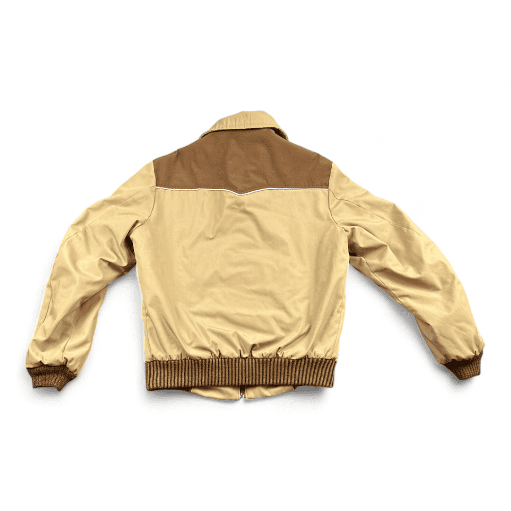 Vintage Western Jacket Weathercaster Brown Yoke Rancher Workwear Adult SMALL