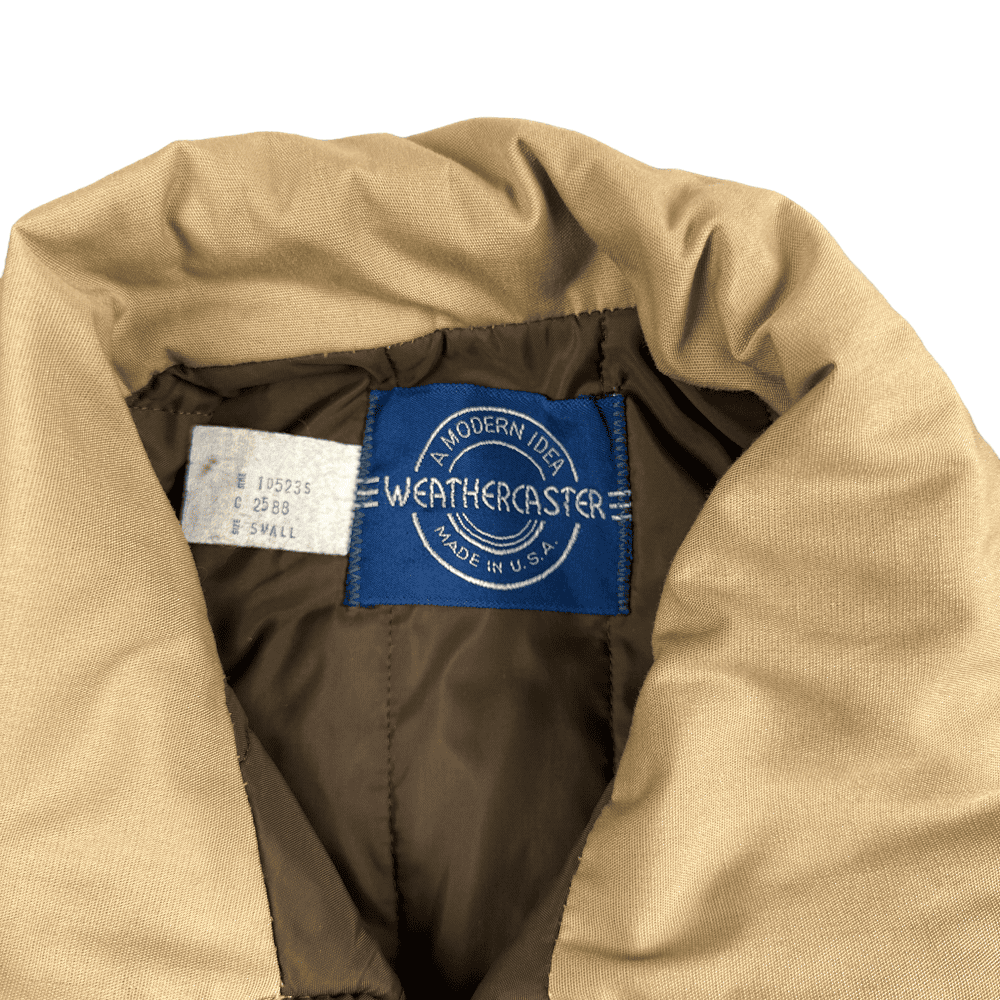Vintage Western Jacket Weathercaster Brown Yoke Rancher Workwear Adult SMALL