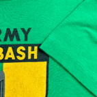 Vintage Army ROTC Shirt Sword Lightning Bolt Shield Crest Green 80s Adult LARGE