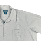 Vintage Guayabera Shirt Adult EXTRA LARGE Gray Cuban Wedding Embroidered Button 90s